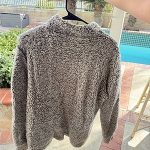 Cozy Gray Sherpa Sweater